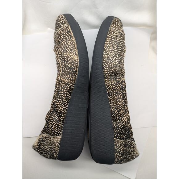 FitFlop Ballet Shoes Womens 40 Brown Calf Hair Animal Print Coastal Beachy Comfy - Picture 7 of 8